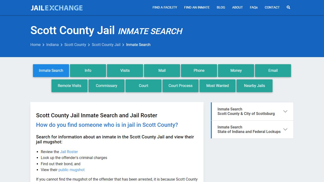 Inmate Search: Roster & Mugshots - Scott County Jail, IN - Jail Exchange